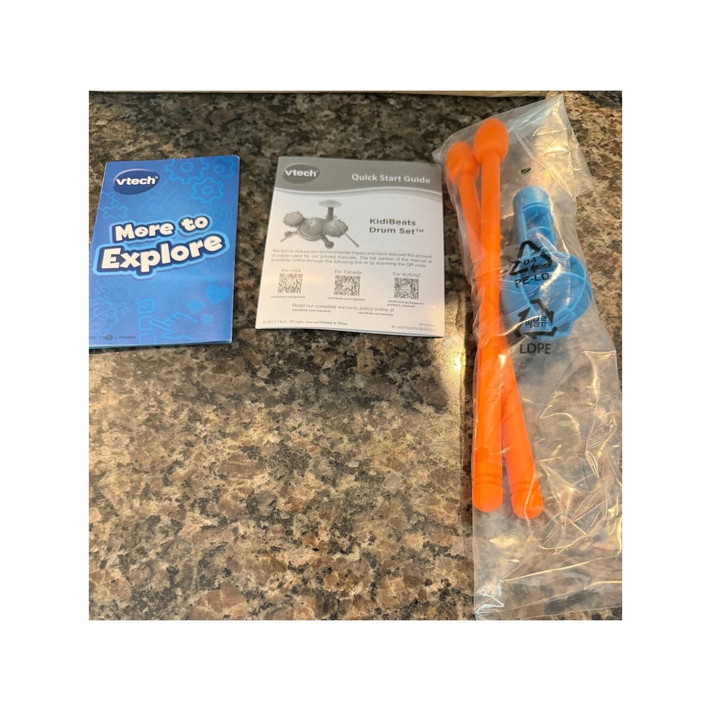 VTech KidiBeats Drum Set Kids Learning Toy 80-134401 Blue Orange Musical Drums - Picture 4 of 8